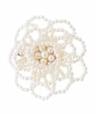 OZ2BD46034 eur3(エウルキューブ) パール調フラワーコサージュ アイボリー