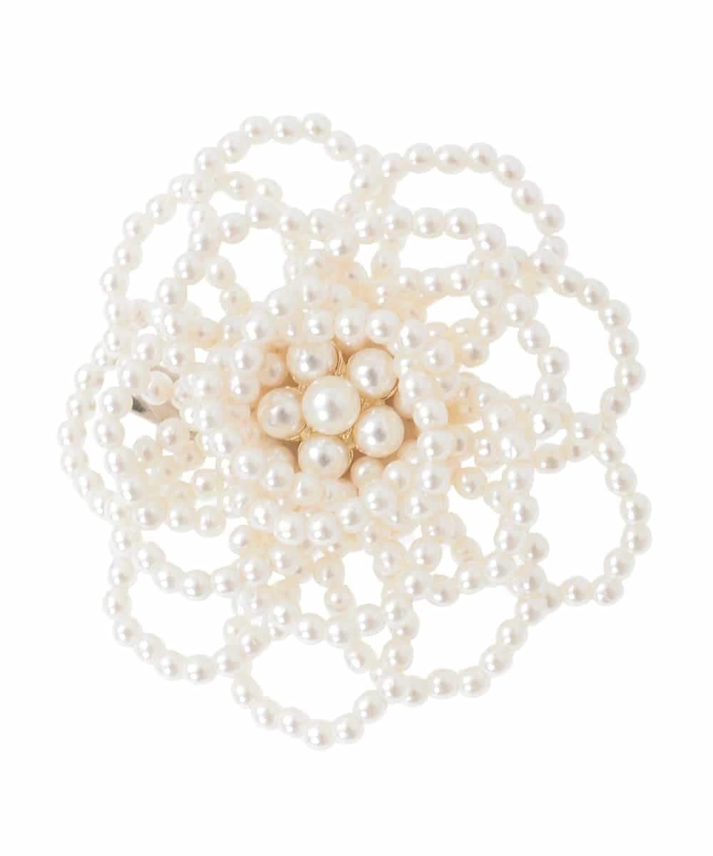 OZ2BD46034 eur3(エウルキューブ) パール調フラワーコサージュ アイボリー