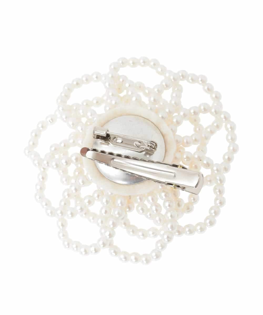 OZ2BD46034 eur3(エウルキューブ) パール調フラワーコサージュ アイボリー