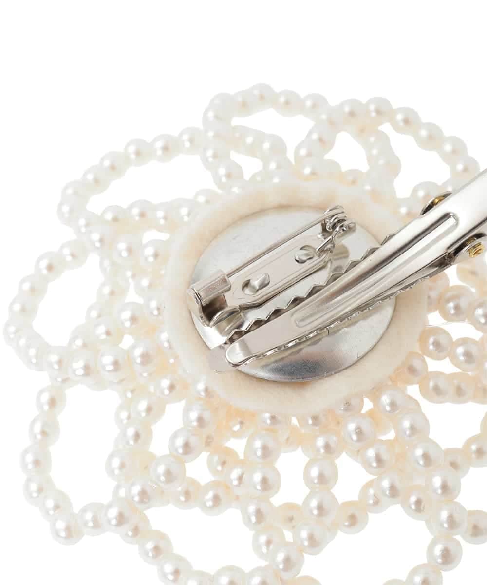 OZ2BD46034 eur3(エウルキューブ) パール調フラワーコサージュ アイボリー