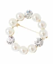 OZ2BD47029 eur3(エウルキューブ) パールストーンサークルブローチ ゴールド