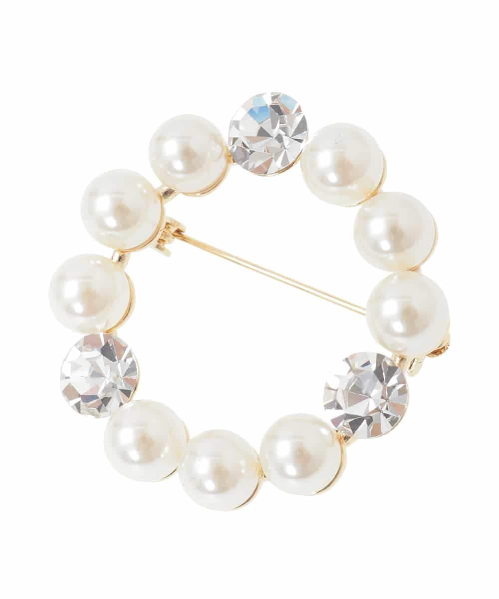 OZ2BD47029 eur3(エウルキューブ) パールストーンサークルブローチ ゴールド