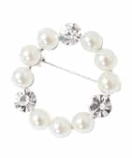 OZ2BD47029 eur3(エウルキューブ) パールストーンサークルブローチ シルバー