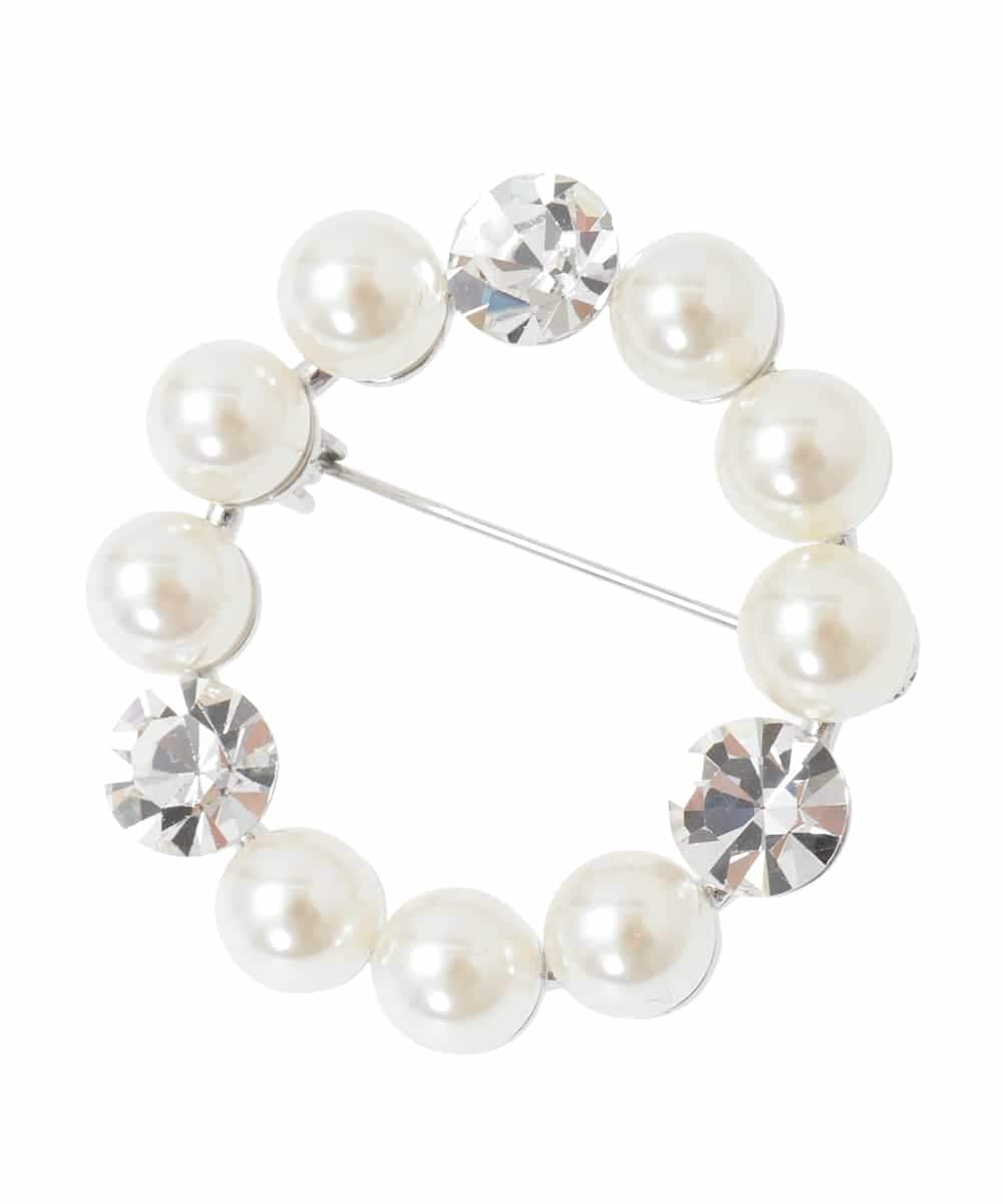 OZ2BD47029 eur3(エウルキューブ) パールストーンサークルブローチ シルバー