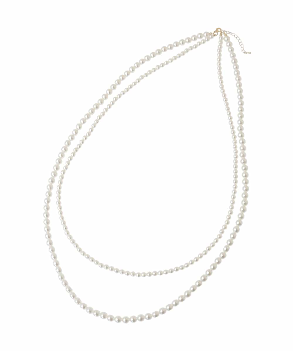 OZ2CA01054 eur3(エウルキューブ) 【2点セット】パールネックレス×フラワーコサージュ ネイビー(57)