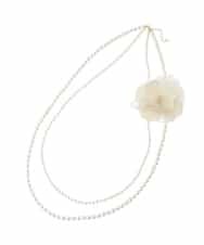 OZ2CA01054 eur3(エウルキューブ) 【2点セット】パールネックレス×フラワーコサージュ アイボリー(80)