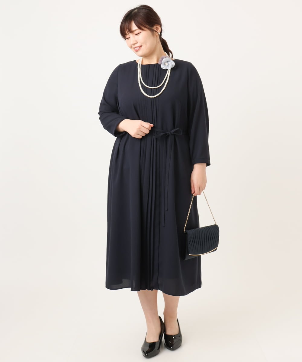 OZ2CD01054 eur3(エウルキューブ) コサージュ付き2連パールライクネックレス グレー