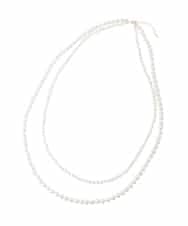 OZ2CD01054 eur3(エウルキューブ) コサージュ付き2連パールライクネックレス ネイビー