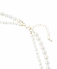 OZ2CD01054 eur3(エウルキューブ) コサージュ付き2連パールライクネックレス ネイビー