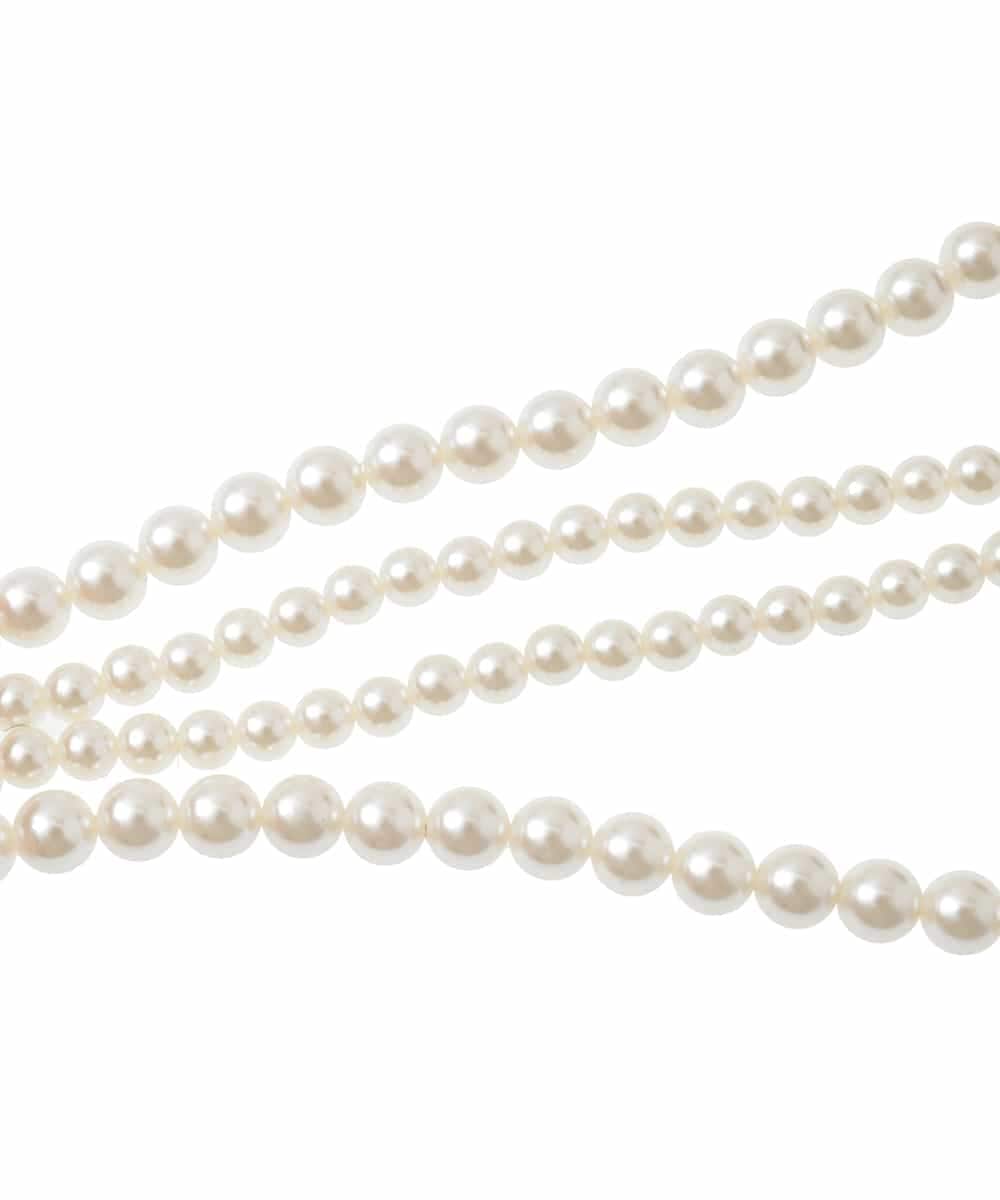 OZ2CD01054 eur3(エウルキューブ) コサージュ付き2連パールライクネックレス ネイビー