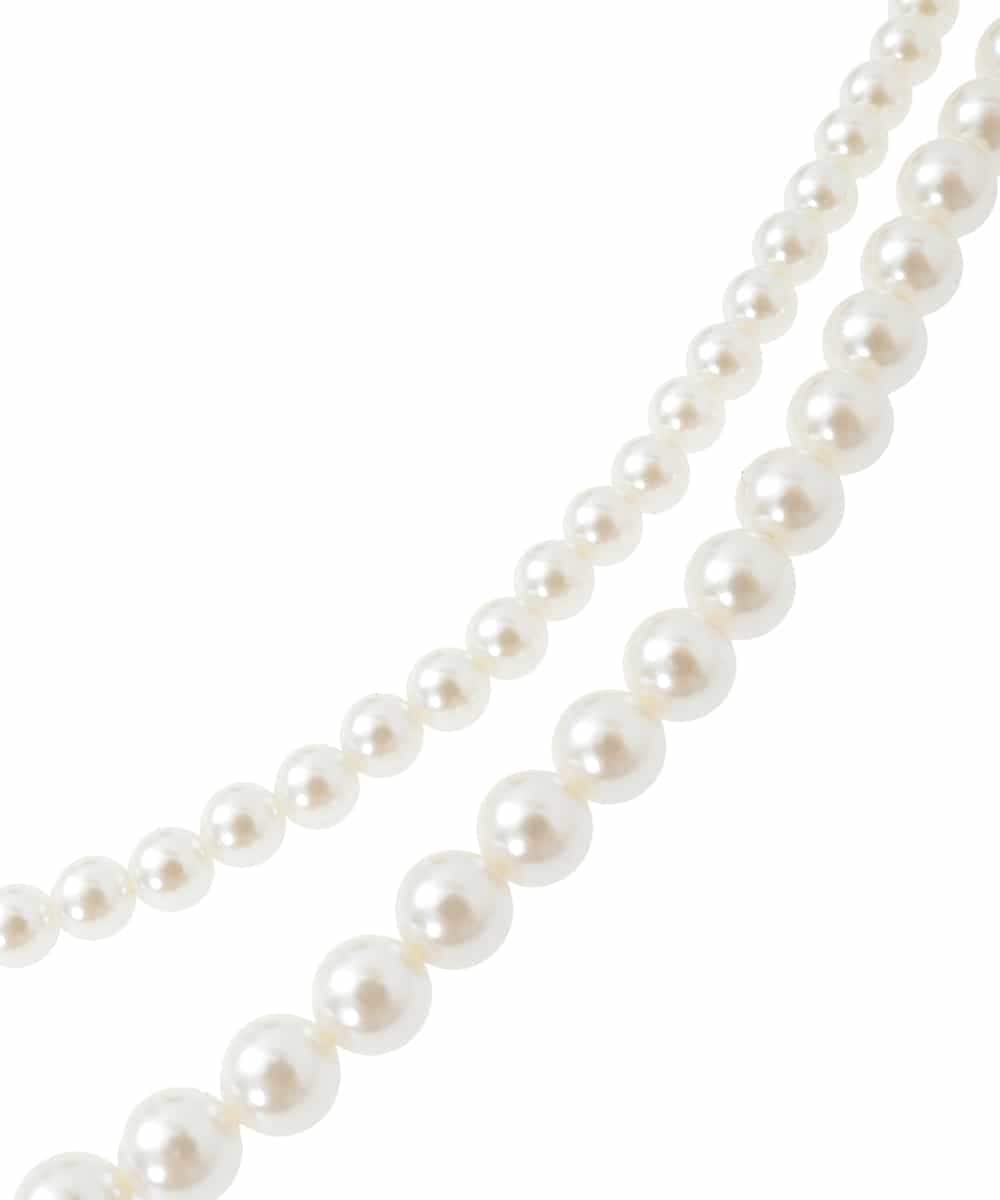 OZ2CD01054 eur3(エウルキューブ) コサージュ付き2連パールライクネックレス ネイビー