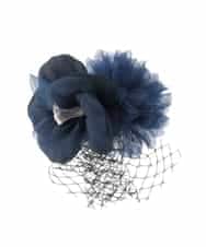 OZ2CD01054 eur3(エウルキューブ) コサージュ付き2連パールライクネックレス ネイビー