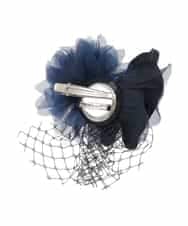 OZ2CD01054 eur3(エウルキューブ) コサージュ付き2連パールライクネックレス ネイビー