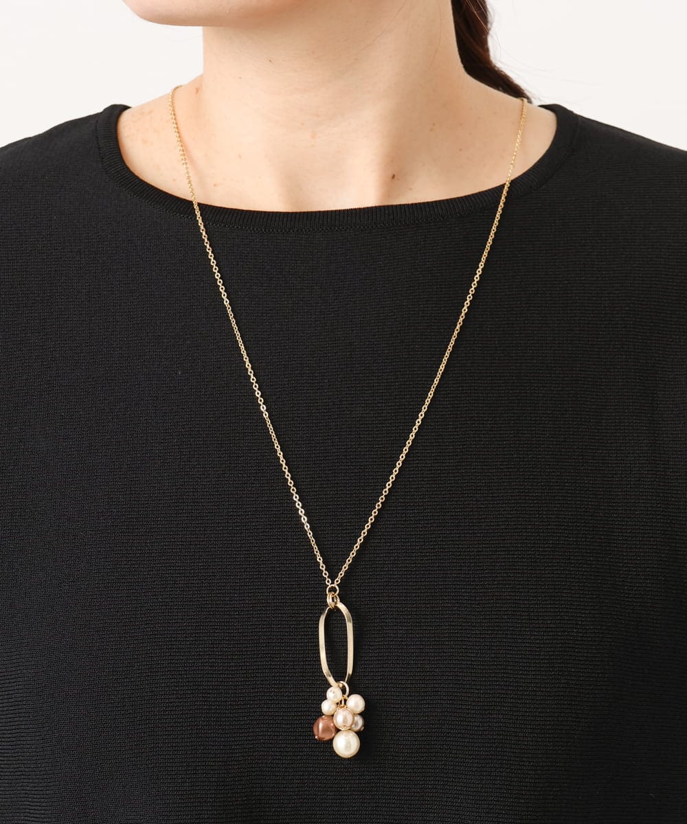 OZ2DD04039 eur3(エウルキューブ) メタルサークルパールモチーフネックレス ゴールド