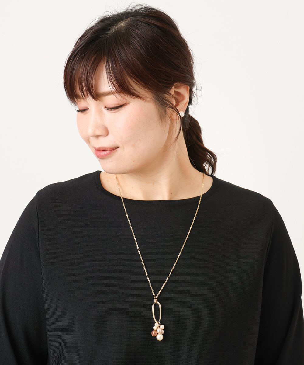 OZ2DD04039 eur3(エウルキューブ) メタルサークルパールモチーフネックレス ゴールド