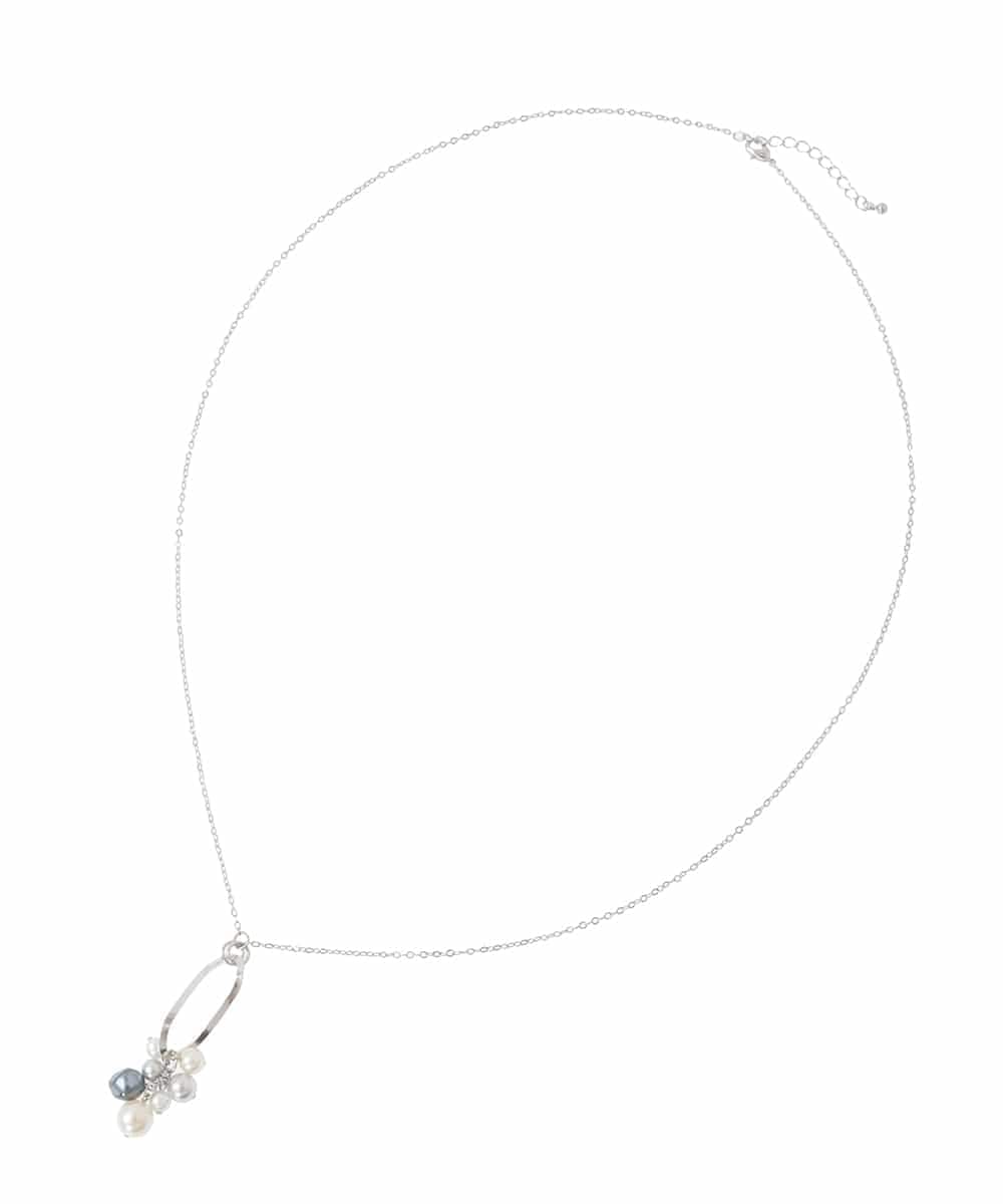 OZ2DD04039 eur3(エウルキューブ) メタルサークルパールモチーフネックレス シルバー