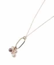 OZ2DD04039 eur3(エウルキューブ) メタルサークルパールモチーフネックレス シルバー