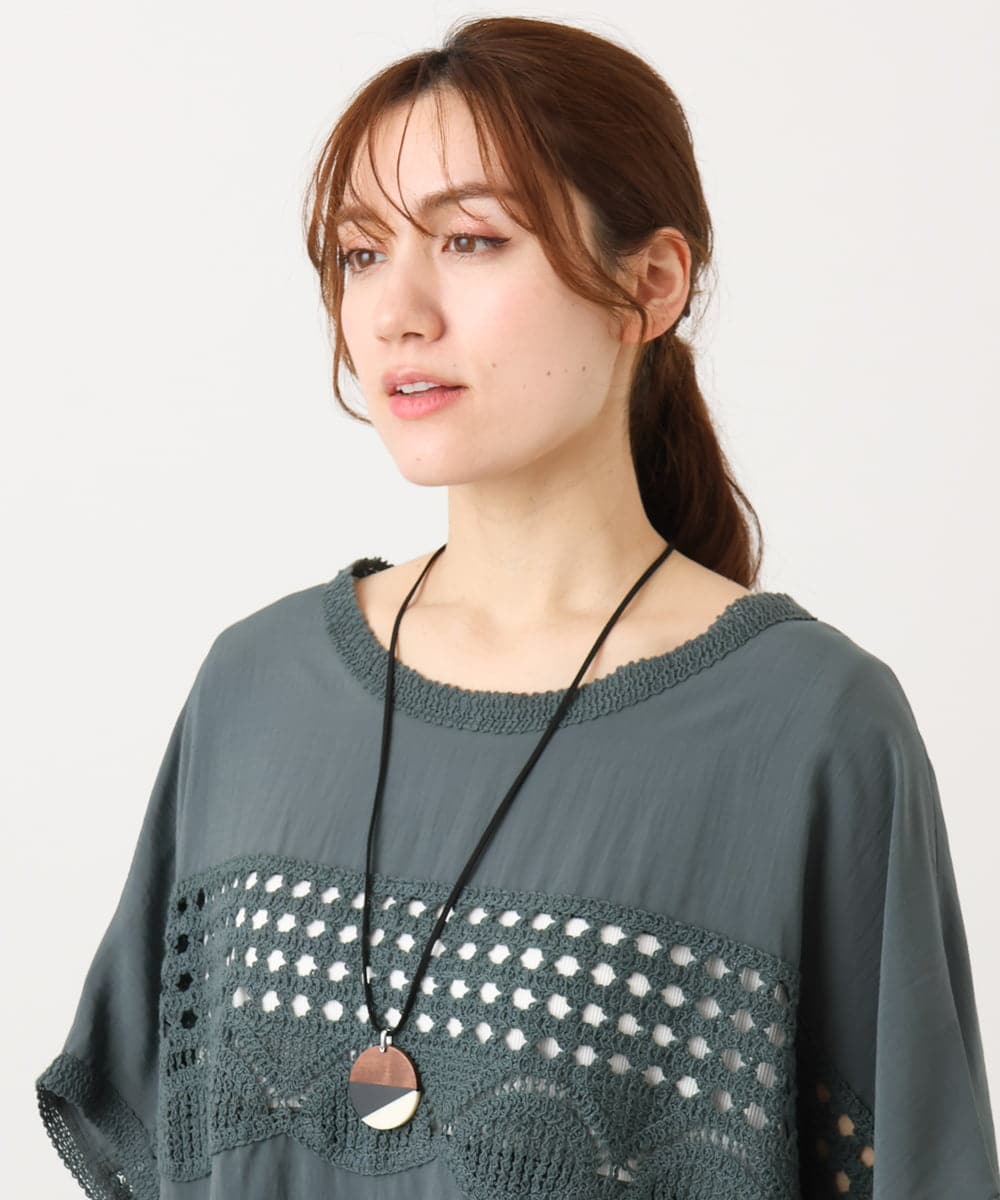 OZ2ED07039 eur3(エウルキューブ) サークルトップデザインネックレス ブラック