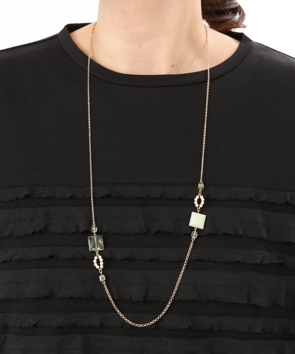 OZ2ED09038 eur3(エウルキューブ) スクエアモチーフロングネックレス ゴールド