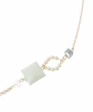 OZ2ED09038 eur3(エウルキューブ) スクエアモチーフロングネックレス ゴールド