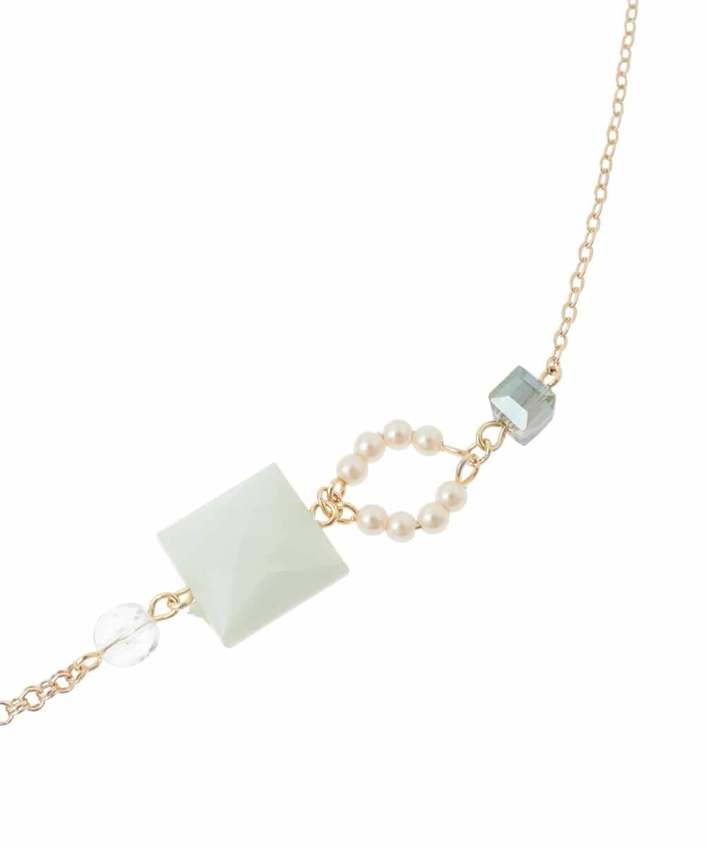 OZ2ED09038 eur3(エウルキューブ) スクエアモチーフロングネックレス ゴールド