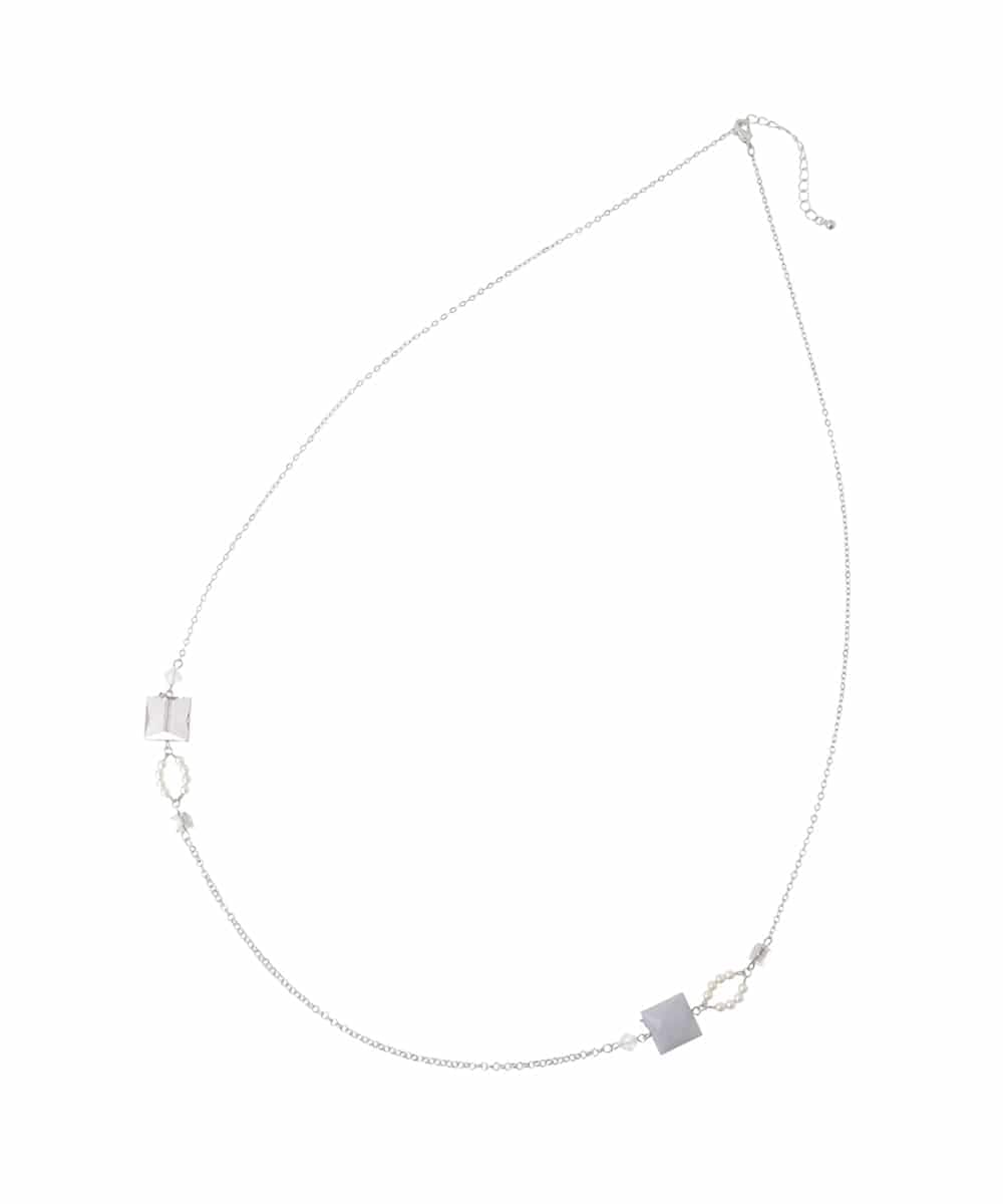 OZ2ED09038 eur3(エウルキューブ) スクエアモチーフロングネックレス シルバー