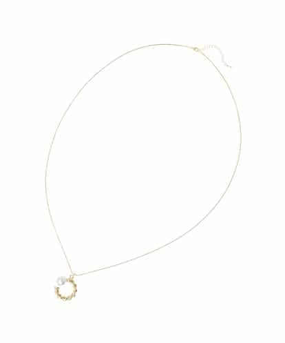 OZ2FA11039 eur3 メタルサークルパールロングネックレス