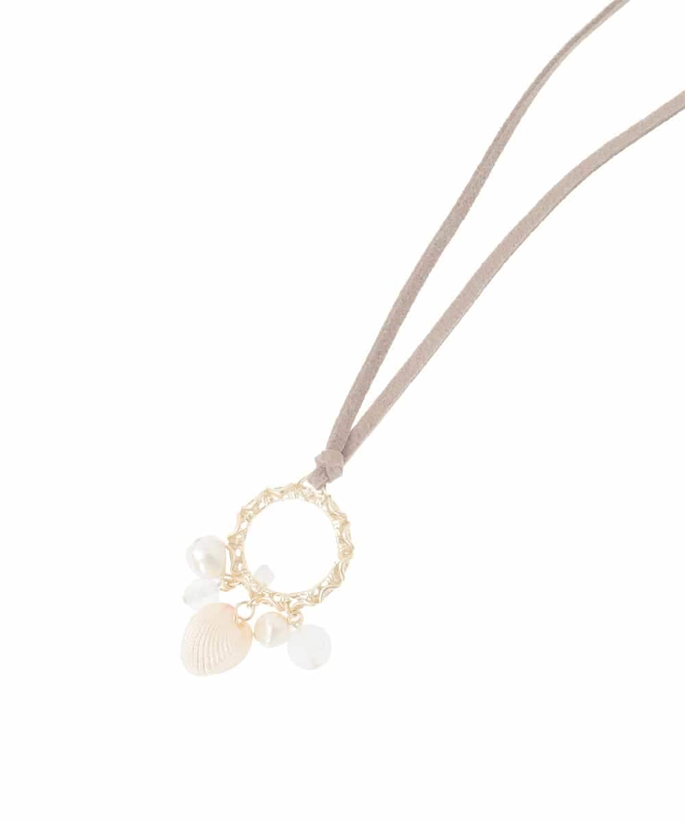 OZ2FD13039 eur3(エウルキューブ) シェルビーズモチーフネックレス ゴールド