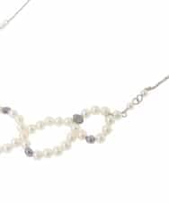 OZ2JD21039 eur3(エウルキューブ) パール調ループモチーフロングネックレス シルバー