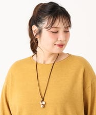 OZ2LA37039 eur3(エウルキューブ) パールビーズデザインコードネックレス ブラウン