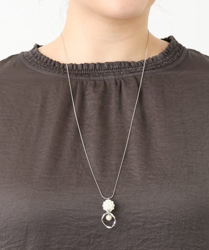 OZ2LV36039  パールメタルデザインネックレス