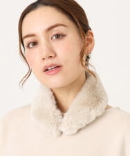 OZ3AD13039 eur3(エウルキューブ) ビジューポイントフェイクファーカラー ベージュ