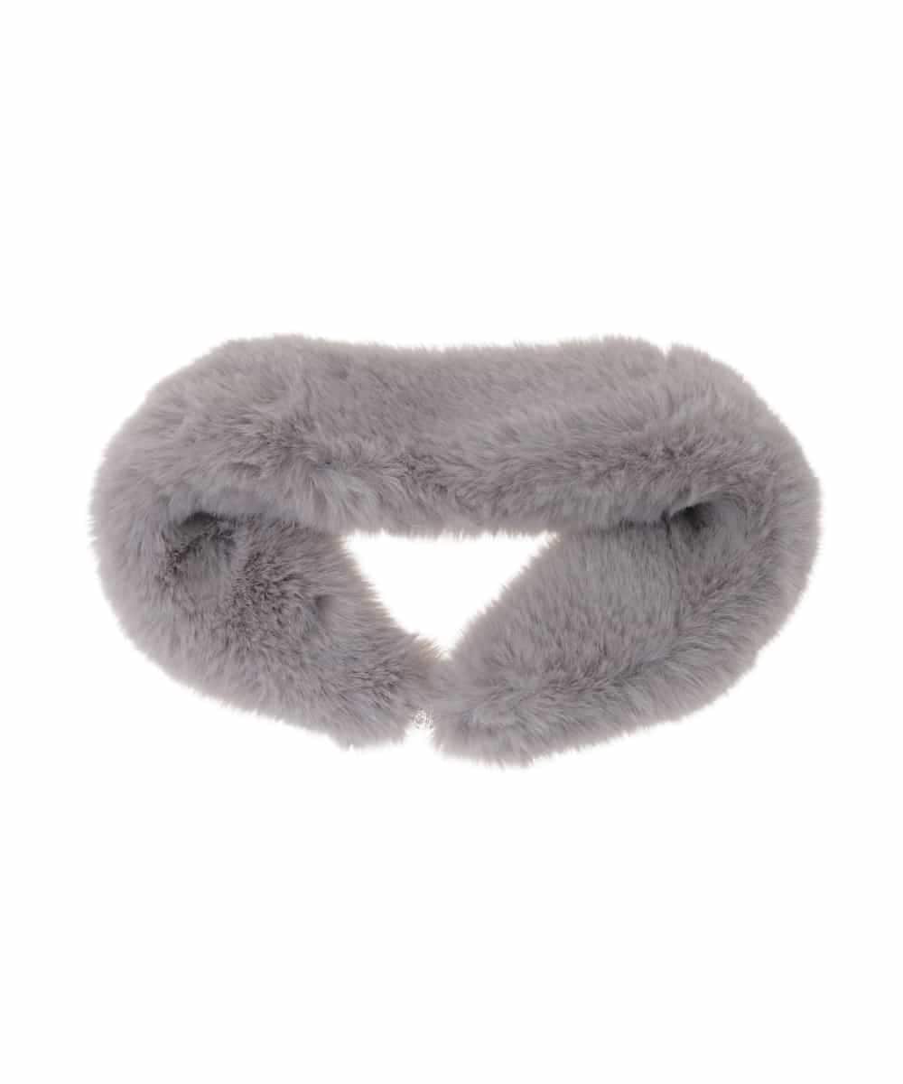 OZ3AD13039 eur3(エウルキューブ) ビジューポイントフェイクファーカラー グレー