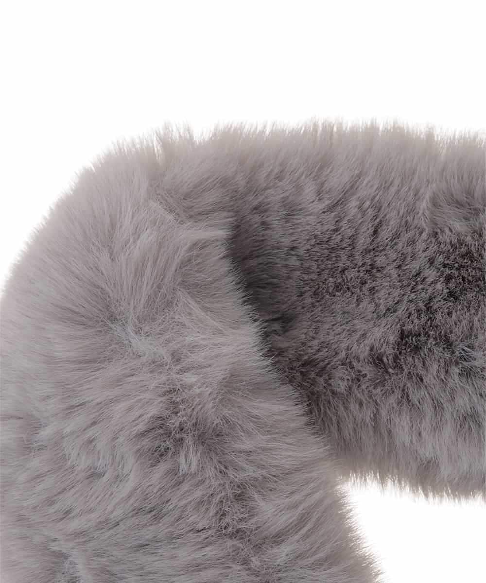 OZ3AD13039 eur3(エウルキューブ) ビジューポイントフェイクファーカラー グレー