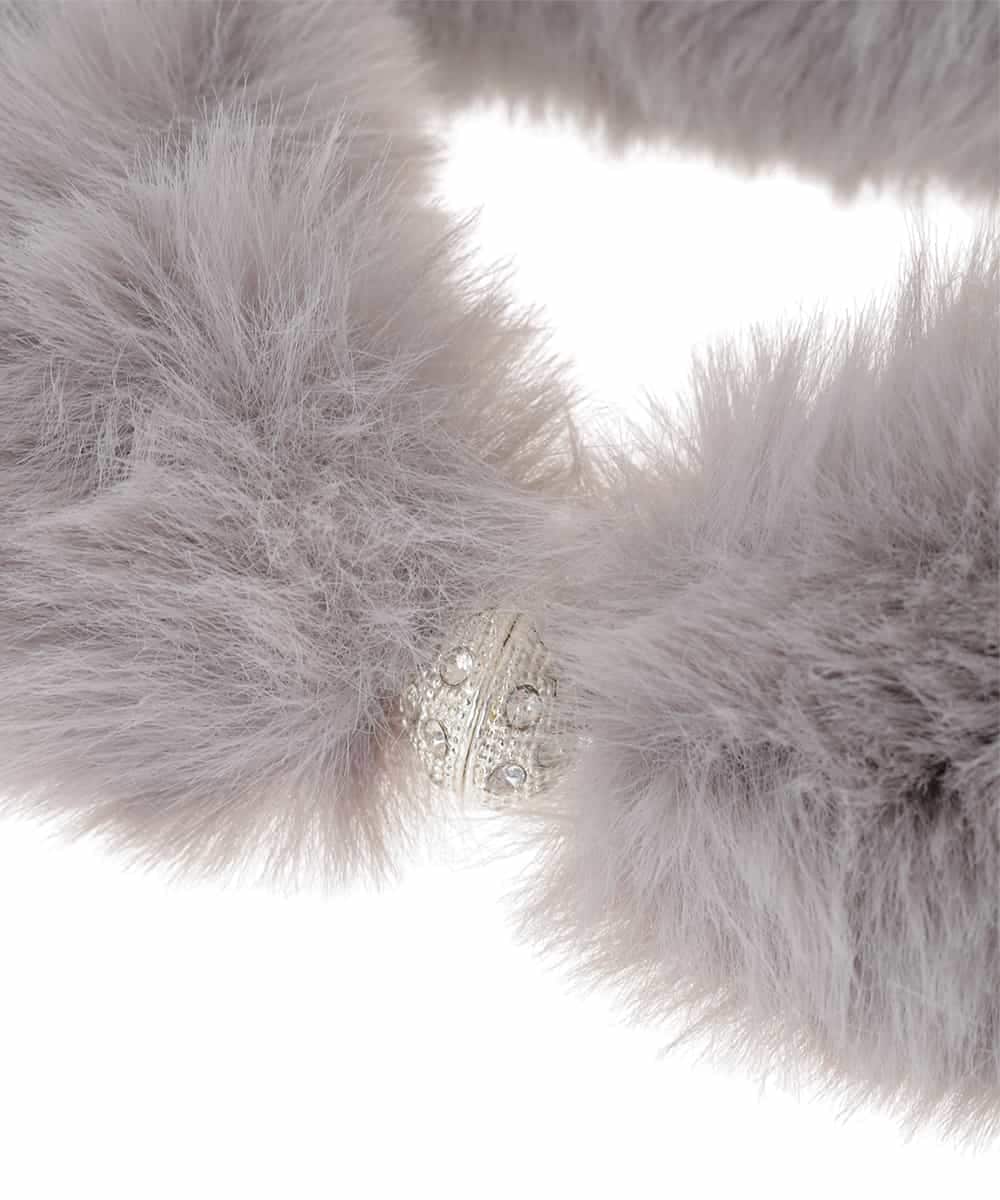 OZ3AD13039 eur3(エウルキューブ) ビジューポイントフェイクファーカラー グレー