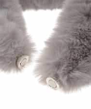 OZ3AD13039 eur3(エウルキューブ) ビジューポイントフェイクファーカラー グレー