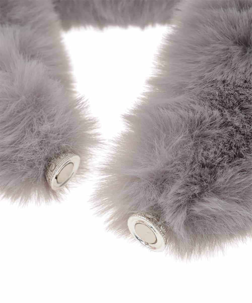 OZ3AD13039 eur3(エウルキューブ) ビジューポイントフェイクファーカラー グレー