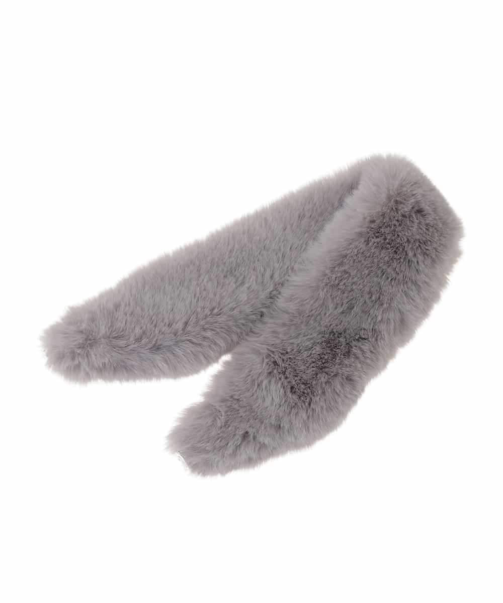 OZ3AD13039 eur3(エウルキューブ) ビジューポイントフェイクファーカラー グレー