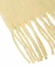 OZ3AD15049 eur3(エウルキューブ) カラーネップロングフリンジデザインマフラー ライトイエロー