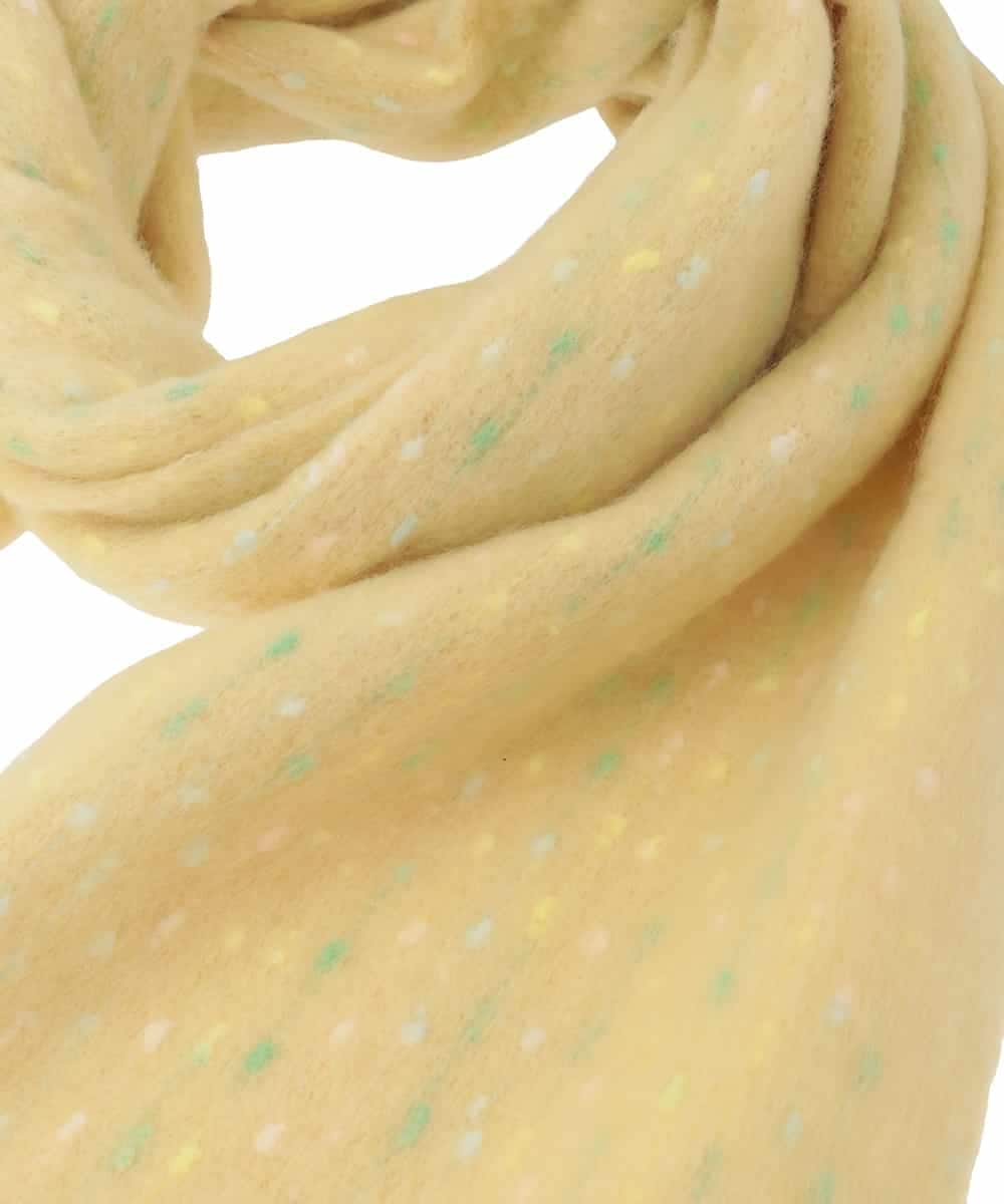 OZ3AD15049 eur3(エウルキューブ) カラーネップロングフリンジデザインマフラー ライトイエロー