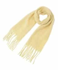 OZ3AD15049 eur3(エウルキューブ) カラーネップロングフリンジデザインマフラー ライトイエロー