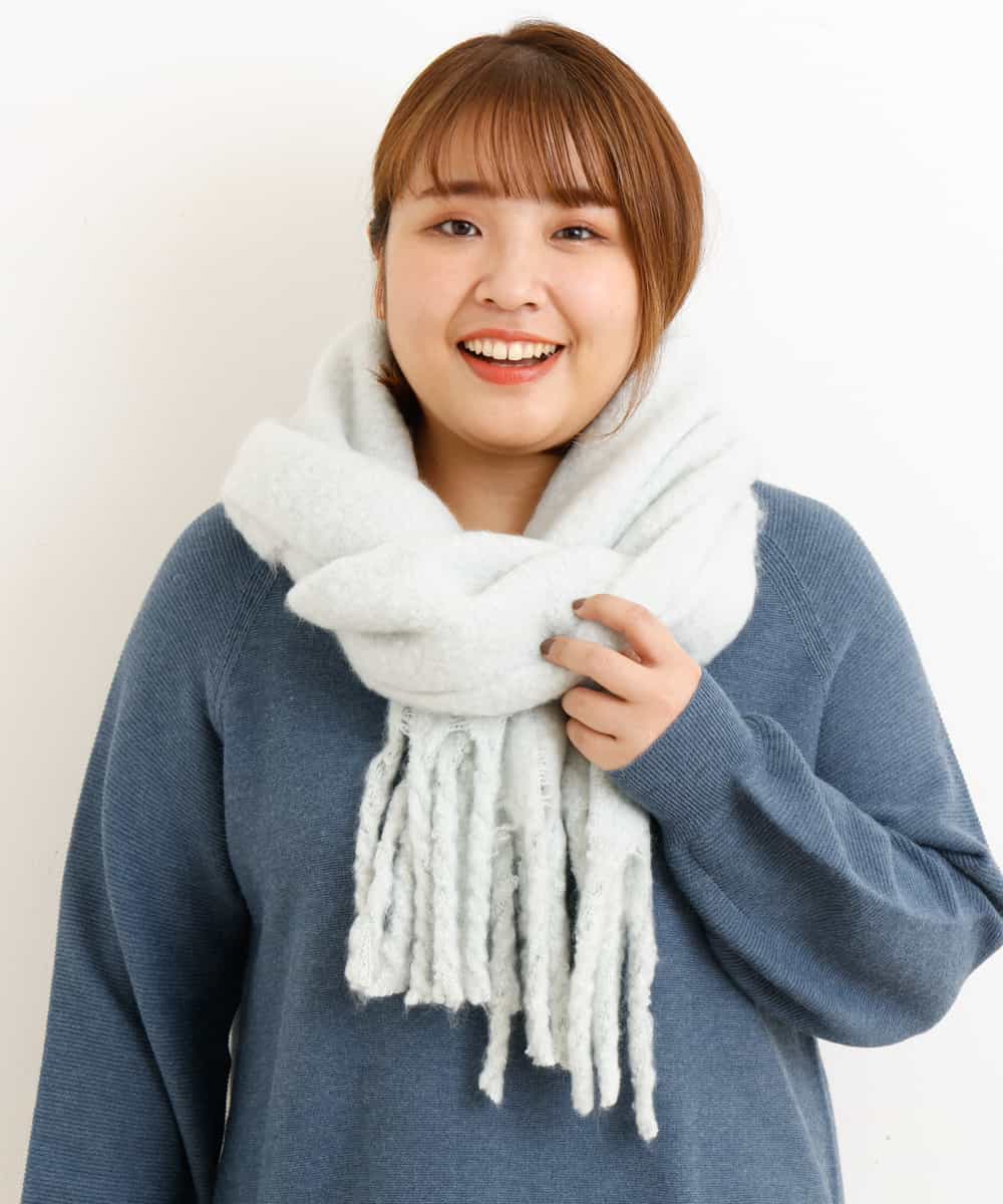 OZ3AP22035 eur3(エウルキューブ) ふわもこマフラー ライトグリーン(30)