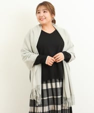 OZ3AS23040 eur3(エウルキューブ) ツイル無地ストール ライトグレー(91)