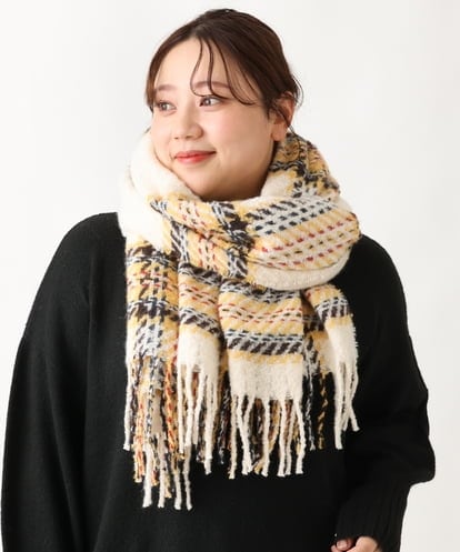 OZ3AV19054 eur3 ツイードデザイン大判ストール