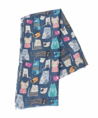 OZ3DD02039 eur3 猫モチーフ大判ストール
