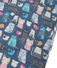 OZ3DD02039 eur3(エウルキューブ) 猫モチーフ大判ストール ネイビー