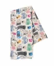 OZ3DD02039 eur3(エウルキューブ) 猫モチーフ大判ストール アイボリー