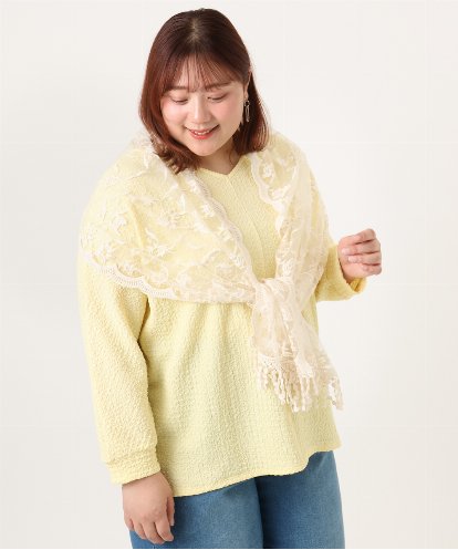 OZ3DD03054 eur3 コットン刺繍シアー猫ストール