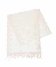 OZ3DD03054 eur3(エウルキューブ) コットン刺繍シアー猫ストール アイボリー