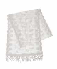 OZ3DD03054 eur3(エウルキューブ) コットン刺繍シアー猫ストール ライトグレー